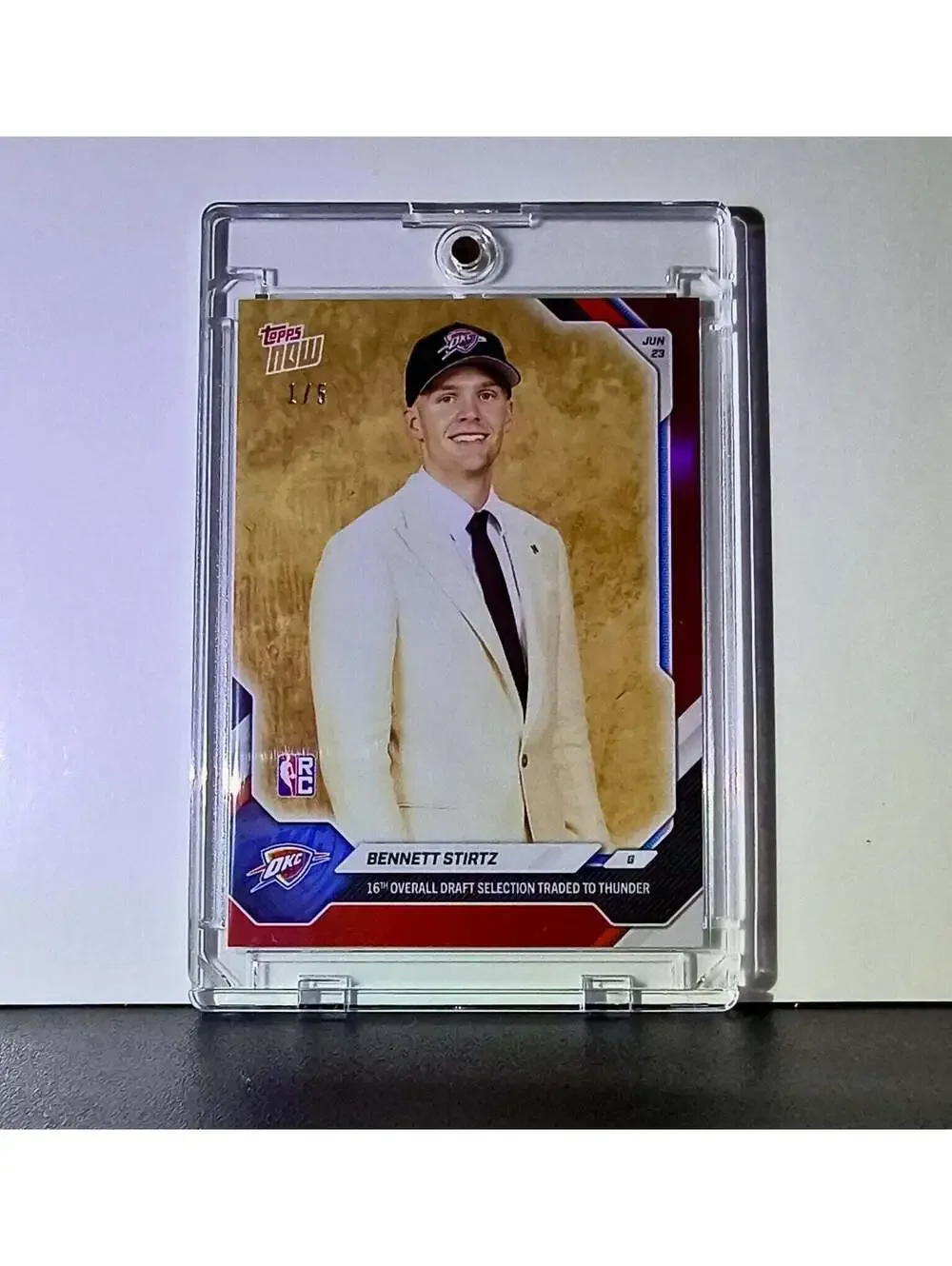 Bennett Stirtz Rookie 2026-27 Topps NBA Draft #BSTI Red Foil 1/5 Card OC Thunder